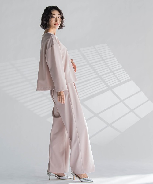 la.f…（ラエフ）の「パーフェクトジャージワイドパンツ≪洗濯機で洗える≫（スラックス・レディース・ネイビー/ピンク/ブルー・9号/11号/7号）」の11枚目の写真