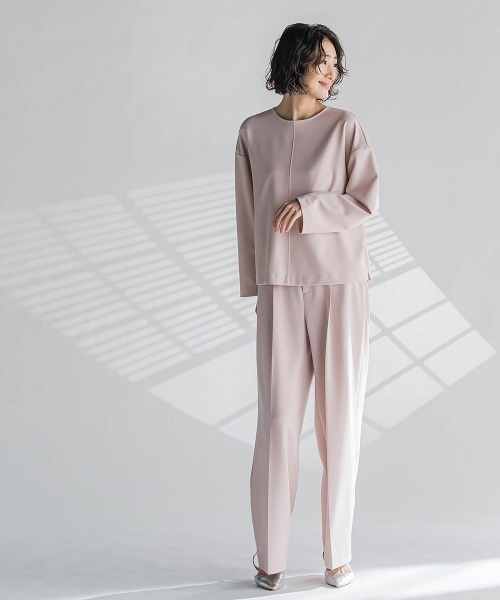 la.f…（ラエフ）の「パーフェクトジャージワイドパンツ≪洗濯機で洗える≫（スラックス・レディース・ネイビー/ピンク/ブルー・9号/11号/7号）」の12枚目の写真