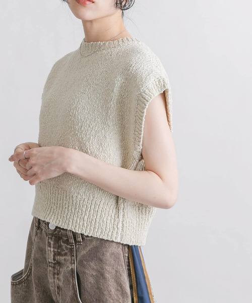 KBF（ケイビーエフ）の「ブークレニットベスト（ニット/セーター・レディース・ベージュ系その他/ブラウン/ピンク・ONE）」の6枚目の写真