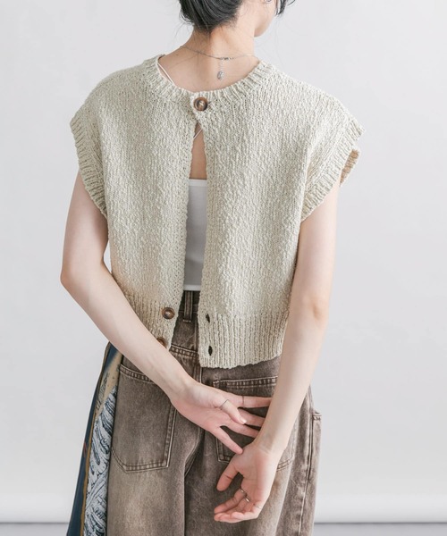 KBF（ケイビーエフ）の「ブークレニットベスト（ニット/セーター・レディース・ベージュ系その他/ブラウン/ピンク・ONE）」の7枚目の写真