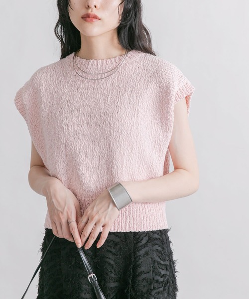 KBF（ケイビーエフ）の「ブークレニットベスト（ニット/セーター・レディース・ベージュ系その他/ブラウン/ピンク・ONE）」の15枚目の写真