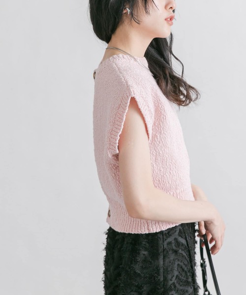 KBF（ケイビーエフ）の「ブークレニットベスト（ニット/セーター・レディース・ベージュ系その他/ブラウン/ピンク・ONE）」の16枚目の写真