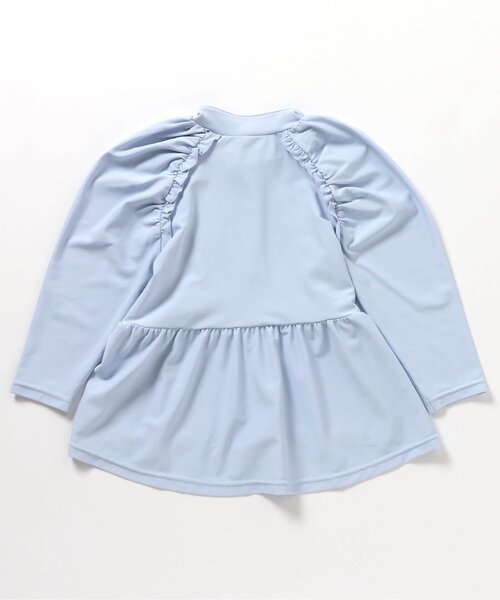 apres les cours（アプレレクール）の「【UVカット/ジュニア対応】ペプラムラッシュガード（ラッシュガード・キッズ・アイボリー/サックスブルー・80/90/100/110/120/130/140）」の7枚目の写真