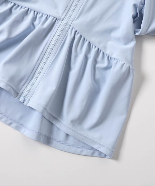 apres les cours（アプレレクール）の「【UVカット/ジュニア対応】ペプラムラッシュガード（ラッシュガード・キッズ・アイボリー/サックスブルー・80/90/100/110/120/130/140）」の4枚目の写真