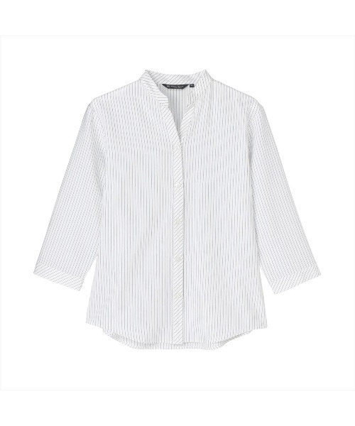 TOKYO SHIRTS(トウキョウシャツ)の「【吸水速乾】【COFREX】スキッパー 七分袖 レディースデザインシャツ(シャツ/ブラウス・レディース・ブルー・S/M/L/LL/XL)」の6枚目の写真