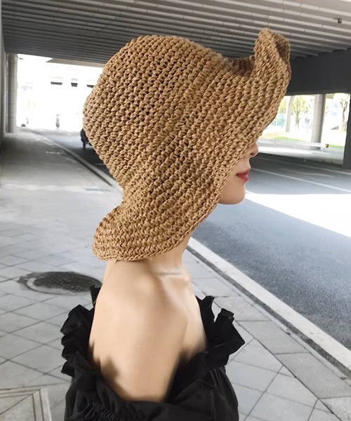 c.u.l（シーユーエル）の「つば広  麦わら ストローハット バケットハット cula1092（ハット・レディース・アイボリー/ベージュ・FREE）」の10枚目の写真