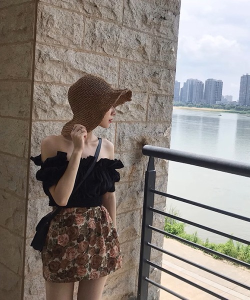 c.u.l（シーユーエル）の「つば広  麦わら ストローハット バケットハット cula1092（ハット・レディース・アイボリー/ベージュ・FREE）」の12枚目の写真