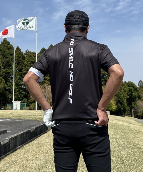 バックプリント ＆ 前立てプリント 半袖ゴルフポロシャツ（ゴルフ