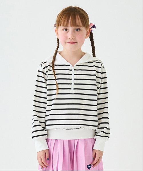 minimal（ミニマル）の「セーラーカラープルオーバー（Tシャツ/カットソー・キッズ・ホワイト/ターコイズブルー/レモンイエロー・110cm/100cm/120cm/130cm/140cm）」の2枚目の写真