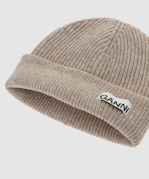 GANNI（ガニー）の「Light Structured Rib Knit Beanie（ニットキャップ/ビーニー・レディース・ベージュ系その他・ONE SIZE）」の4枚目の写真