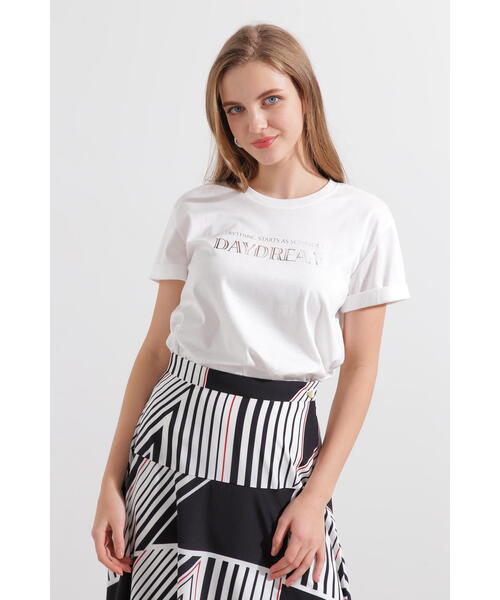 PINKY&DIANNE(ピンキーアンドダイアン)の「◆Day DreamTシャツ(Tシャツ/カットソー・レディース・ホワイト/ベージュ・38)」の3枚目の写真
