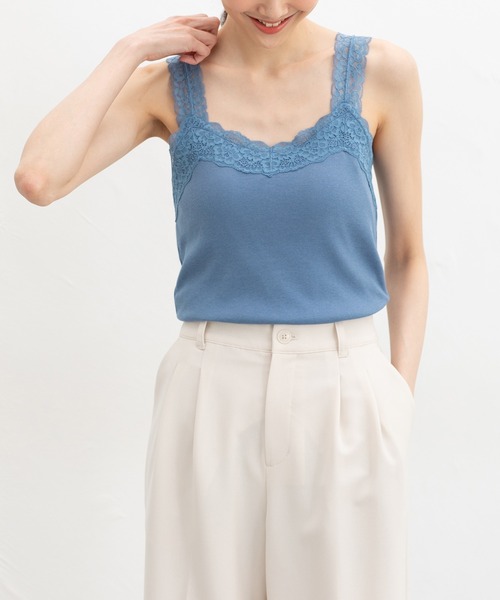 Honeys（ハニーズ）の「【ＵＶカット・吸水速乾】テレコレースキャミソール（キャミソール・レディース・ピンク/グリーン系その他/オフホワイト/ブルー/アイボリー/ブラック/ブラウン/ラベンダー/レッド・L/LL/M/S）」の20枚目の写真