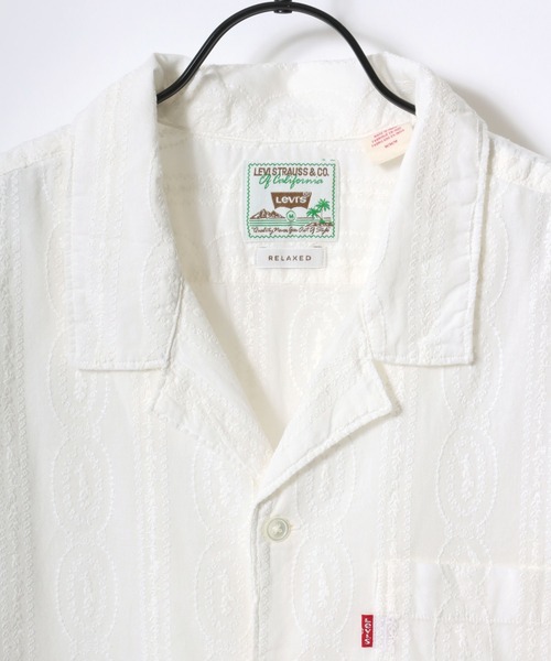 Levi's（リーバイス）の「Levi's/リーバイス THE SUNSET CAMP SHIRT/無地ジャガード 総柄 アロハシャツ/オープンカラーシャツ/キューバシャツ/レディース メンズ（シャツ/ブラウス・メンズ・ホワイト/ブラック系その他/ブルー系その他/ブルー系その他2・M/L/XL）」の10枚目の写真
