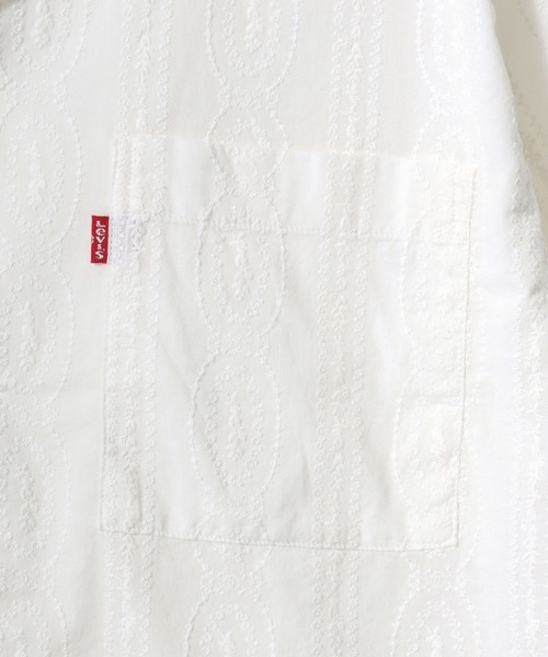 Levi's（リーバイス）の「Levi's/リーバイス THE SUNSET CAMP SHIRT/無地ジャガード 総柄 アロハシャツ/オープンカラーシャツ/キューバシャツ/レディース メンズ（シャツ/ブラウス・メンズ・ホワイト/ブラック系その他/ブルー系その他/ブルー系その他2・M/L/XL）」の9枚目の写真