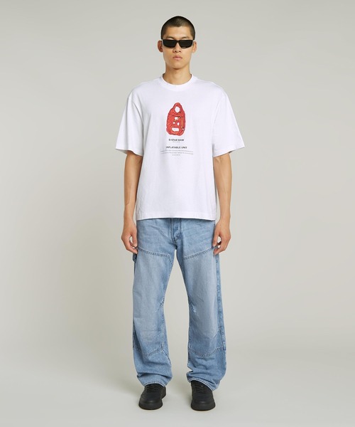 G-STAR（ジースター）の「Archive Print Boxy T-Shirt/アーカイブプリントボクシーフィットTシャツ（Tシャツ/カットソー・メンズ・ホワイト・SMALL/MEDIUM/LARGE/X-LARGE/X-SMALL）」の6枚目の写真