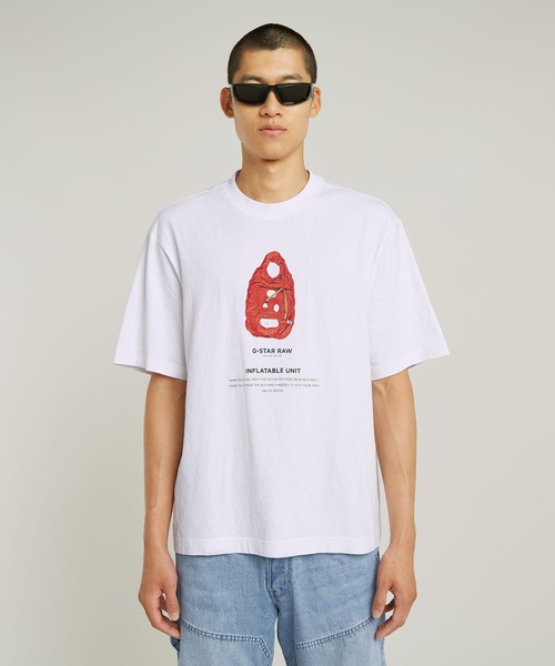 G-STAR（ジースター）の「Archive Print Boxy T-Shirt/アーカイブプリントボクシーフィットTシャツ（Tシャツ/カットソー・メンズ・ホワイト・SMALL/MEDIUM/LARGE/X-LARGE/X-SMALL）」の3枚目の写真
