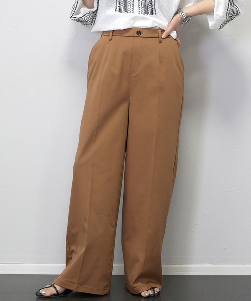 Aletta vita(アレッタビータ)の「【撥水加工】センタープレスストレートパンツ(その他パンツ・レディース・ネイビー/キャメル・M/L)」の3枚目の写真