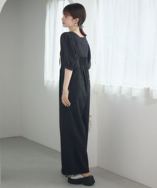 RETRO GIRL（レトロガール）の「ワイドサロペット2way（サロペット/オーバーオール・レディース・ブラック/ナチュラル/チャコールグレー/ベージュ・FREE）」の8枚目の写真