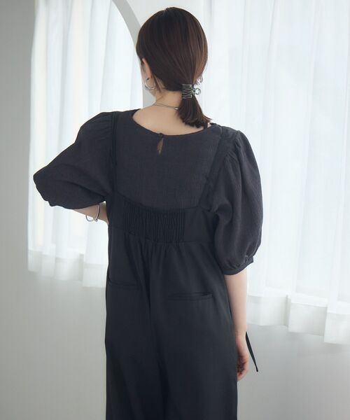 RETRO GIRL（レトロガール）の「ワイドサロペット2way（サロペット/オーバーオール・レディース・ブラック/ナチュラル/チャコールグレー/ベージュ・FREE）」の15枚目の写真