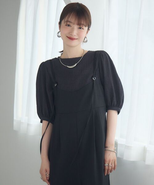 RETRO GIRL（レトロガール）の「ワイドサロペット2way（サロペット/オーバーオール・レディース・ブラック/ナチュラル/チャコールグレー/ベージュ・FREE）」の16枚目の写真