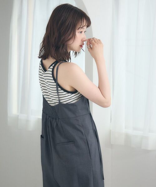 RETRO GIRL（レトロガール）の「ワイドサロペット2way（サロペット/オーバーオール・レディース・ブラック/ナチュラル/チャコールグレー/ベージュ・FREE）」の18枚目の写真