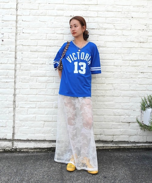 TEEN BOOP（ティーンブープ）の「メッシュルーズTee（Tシャツ/カットソー・レディース・ブラック/ブルー・FREE）」の7枚目の写真