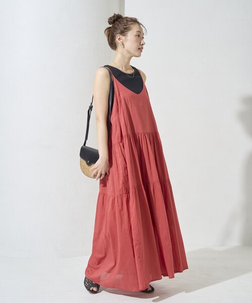 セール】限定展開 インド ティアード 切り替え キャミワンピース