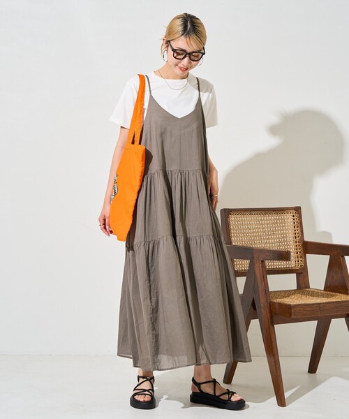 セール】限定展開 インド ティアード 切り替え キャミワンピース