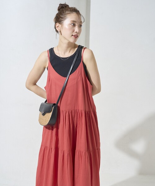 セール】限定展開 インド ティアード 切り替え キャミワンピース