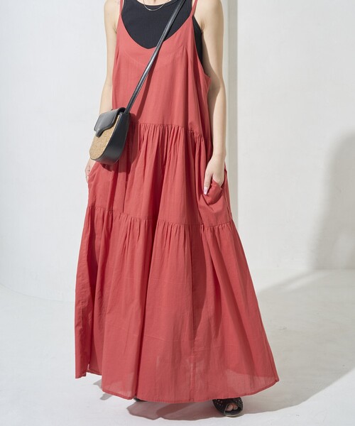 FREAK'S STORE（フリークスストア）の「限定展開　インド ティアード 切り替え キャミワンピース（ワンピース・レディース・オフホワイト/ブラウン系その他/ブラック/ネイビー/イエロー/レッド/ライトグレー・SMALL/MEDIUM）」の12枚目の写真