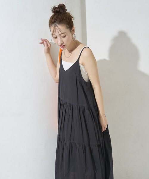 セール】限定展開 インド ティアード 切り替え キャミワンピース