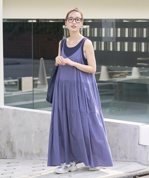 FREAK'S STORE（フリークスストア）の「限定展開　インド ティアード 切り替え キャミワンピース（ワンピース・レディース・オフホワイト/ブラウン系その他/ブラック/ネイビー/イエロー/レッド/ライトグレー・SMALL/MEDIUM）」の5枚目の写真