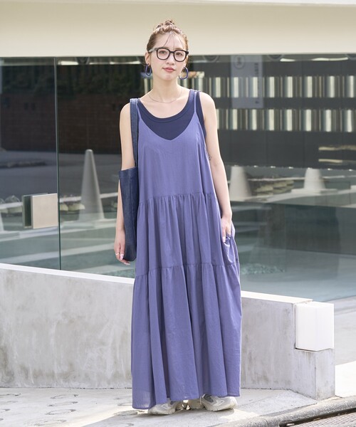 FREAK'S STORE（フリークスストア）の「限定展開　インド ティアード 切り替え キャミワンピース（ワンピース・レディース・オフホワイト/ブラウン系その他/ブラック/ネイビー/イエロー/レッド/ライトグレー・SMALL/MEDIUM）」の8枚目の写真