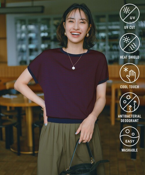 新品 UNFILO 機能美ニット M UNFILO ニット セーター 「遮熱/UVカット」スゴ機能美