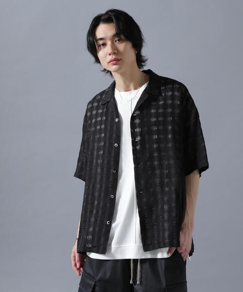 DankeSchon/ダンケシェーン/SHEER CHECK JACQUARED S/S SHIRTS（シャツ  