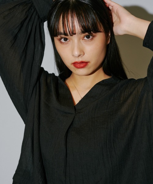 terrace(テラス)の「シアーJQフラッフィーブラウス(シャツ/ブラウス・レディース・グレー/オフホワイト/ブラック・MEDIUM)」の21枚目の写真