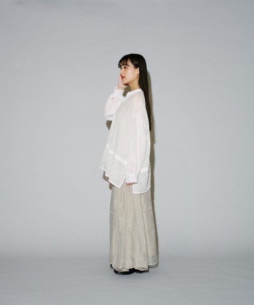 terrace(テラス)の「シアーJQフラッフィーブラウス(シャツ/ブラウス・レディース・グレー/オフホワイト/ブラック・MEDIUM)」の11枚目の写真