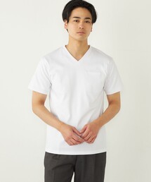 SHIPS Colors:〈接触冷感〉シルケット コットン Vネック TEE◇