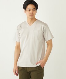 SHIPS Colors:〈接触冷感〉シルケット コットン Vネック TEE◇
