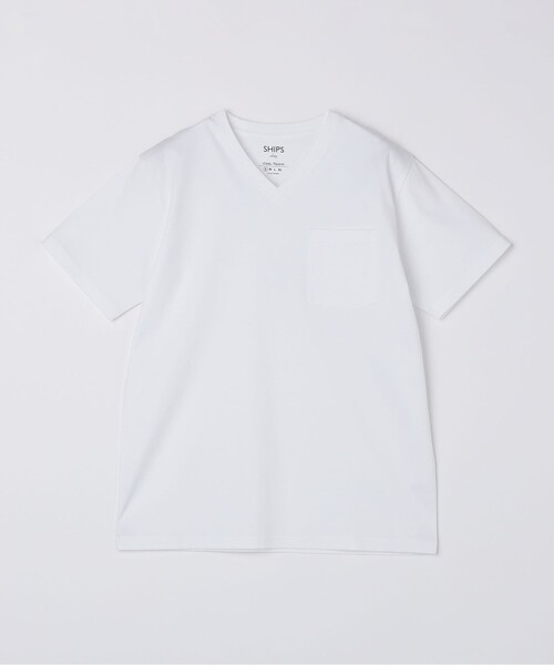 SHIPS Colors(シップス カラーズ)の「SHIPS Colors:〈接触冷感〉シルケット コットン Vネック TEE◇(Tシャツ/カットソー・メンズ・グレー/ブラウン/ブラック/ネイビー/ライトホワイト・SMALL/MEDIUM/LARGE/X-LARGE)」の6枚目の写真