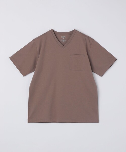 SHIPS Colors(シップス カラーズ)の「SHIPS Colors:〈接触冷感〉シルケット コットン Vネック TEE◇(Tシャツ/カットソー・メンズ・グレー/ブラウン/ブラック/ネイビー/ライトホワイト・SMALL/MEDIUM/LARGE/X-LARGE)」の8枚目の写真