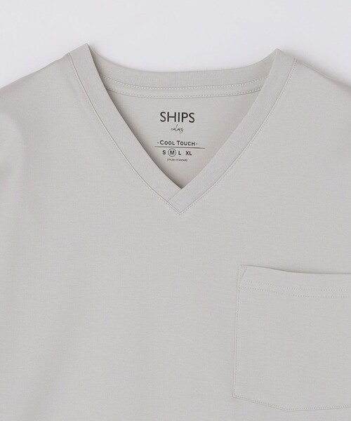 SHIPS Colors(シップス カラーズ)の「SHIPS Colors:〈接触冷感〉シルケット コットン Vネック TEE◇(Tシャツ/カットソー・メンズ・グレー/ブラウン/ブラック/ネイビー/ライトホワイト・SMALL/MEDIUM/LARGE/X-LARGE)」の12枚目の写真