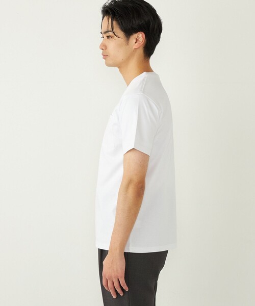 SHIPS Colors(シップス カラーズ)の「SHIPS Colors:〈接触冷感〉シルケット コットン Vネック TEE◇(Tシャツ/カットソー・メンズ・グレー/ブラウン/ブラック/ネイビー/ライトホワイト・SMALL/MEDIUM/LARGE/X-LARGE)」の22枚目の写真