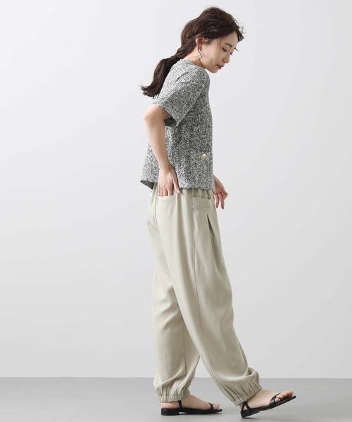 Torrazzo Donna（トラッゾドンナ）の「ＭＩＸスラブ衿付５分袖カーディガン（カーディガン/ボレロ・レディース・ブラック/ブルー・FREE）」の3枚目の写真