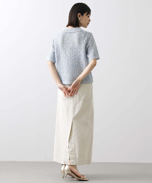 Torrazzo Donna（トラッゾドンナ）の「ＭＩＸスラブ衿付５分袖カーディガン（カーディガン/ボレロ・レディース・ブラック/ブルー・FREE）」の17枚目の写真