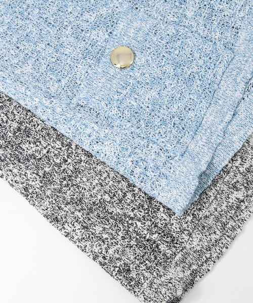 Torrazzo Donna（トラッゾドンナ）の「ＭＩＸスラブ衿付５分袖カーディガン（カーディガン/ボレロ・レディース・ブラック/ブルー・FREE）」の6枚目の写真