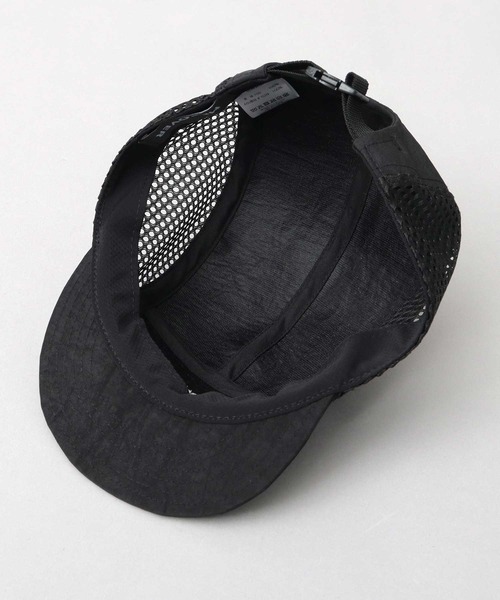 Mr.COVER（ミスターカバー）の「ムラ染風 撥水ナイロン メッシュ切替 ジェット アンパイアキャップ 接触冷感スベリ使用（キャップ・メンズ・ブラック・FREE）」の12枚目の写真