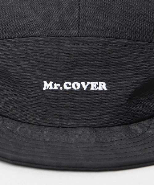 Mr.COVER（ミスターカバー）の「ムラ染風 撥水ナイロン メッシュ切替 ジェット アンパイアキャップ 接触冷感スベリ使用（キャップ・メンズ・ブラック・FREE）」の17枚目の写真
