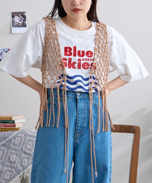 CIAOPANIC TYPY（チャオパニックティピー）の「【GOOD HOLIDAY】前後2wayマクラメフリンジベスト（ベスト・レディース・ベージュ/オフホワイト/ブラック・ONE SIZE）」の18枚目の写真