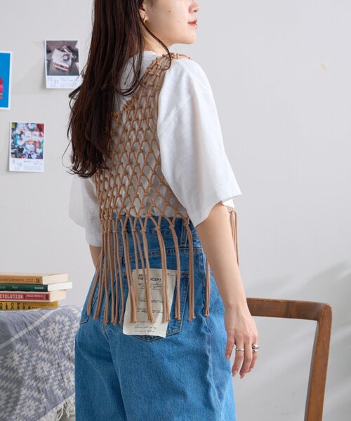 CIAOPANIC TYPY（チャオパニックティピー）の「【GOOD HOLIDAY】前後2wayマクラメフリンジベスト（ベスト・レディース・ベージュ/オフホワイト/ブラック・ONE SIZE）」の21枚目の写真